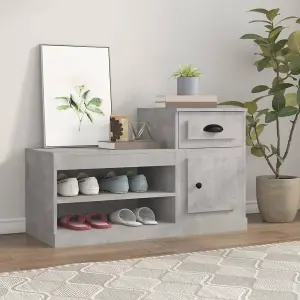 Berkfield Shoe Cabinet Concrete Grey 100x42x60 cm Engineered Wood