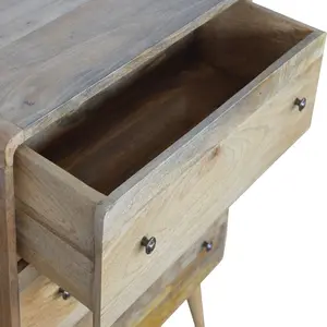 Nordic Style 3 Drawers Curved Oak-ish Chest