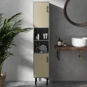 kleankin Tall Bathroom Storage Cabinet, Slim Floor Cabinet for Living Room