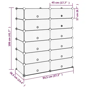 Berkfield Shoe Rack Black 94.5x36.5x106 cm PP