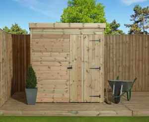 Empire 1000 Pent 5x3 pressure treated tongue and groove wooden garden shed door Left (5' x 3' / 5ft x 3ft) (5x3)