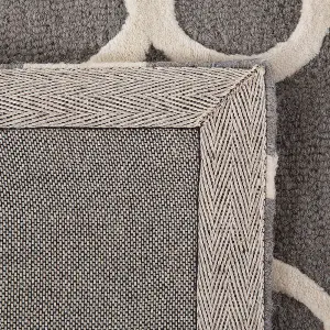 Wool Area Rug 140 x 200 cm Grey ZILE