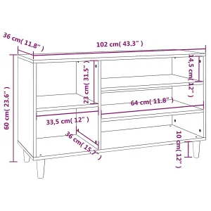 Berkfield Shoe Cabinet Smoked Oak 102x36x60 cm Engineered Wood