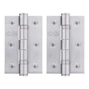 AFIT Satin Chrome Door Hinges - 3 Inch / 76mm  Internal Fire Door Hinges - 1 Pair