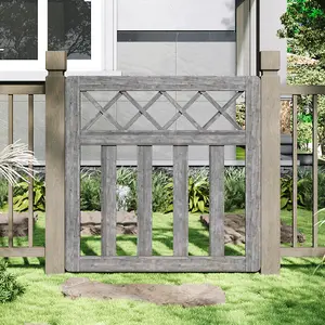 Durable Wooden Garden Gate with Elegant Cross Top Feature 90cm W x 90cm H