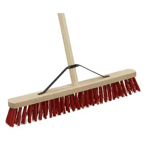 Sealey PVC Bristle Broom 24" 610mm Head Hard Wearing Rubberwood Handle BM16P