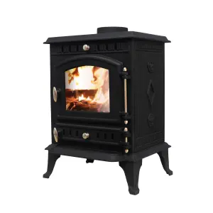 SunDaze Multifuel Stove 7KW Woodburning Fireplace Cast Iron Eco Design Defra Approved