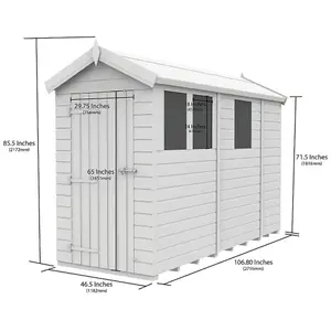 DIY Sheds 4x9 Apex Shed - Single Door Without Windows