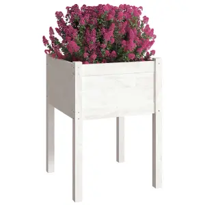 Berkfield Garden Planter White 50x50x70 cm Solid Pinewood