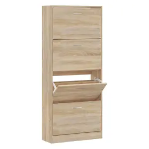 Berkfield Shoe Cabinet Sonoma Oak 63x24x147 cm Engineered Wood