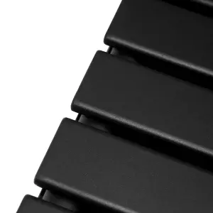 Designer Flat Radiator - 1600 x 420mm - Black