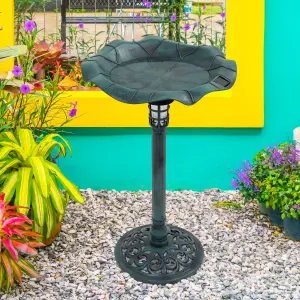 GardenKraft 17430 Bird Bath with Solar Powered Light