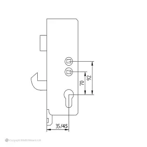 Asgard Centre Lockcase - 35mm Backset - 115612