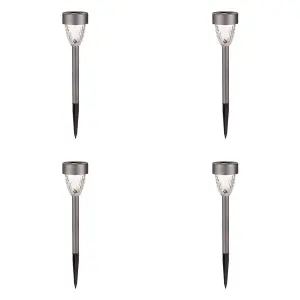 SuperBright LED Solar Stake Light CYGNUS (4 Pack) Warm White Metallic Dark Grey