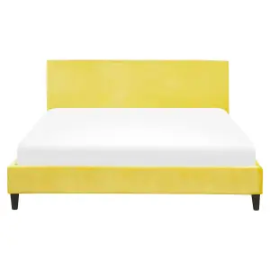 Velvet EU King Size Bed Yellow FITOU