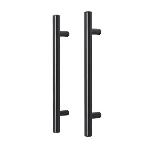 GoodHome Annatto Matt Black Kitchen cabinets Bar Pull Handle (L)18.8cm (D)32mm, Pack of 2