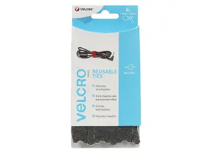 VELCRO Brand VELCRO Brand ONE-WRAP Reusable Ties (6) 12mm x 20cm Black