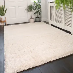 Cream Thick Soft Shaggy Area Rug 200x290cm