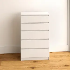 Helen 5 Drawer 70cm W Chest of Drawers White