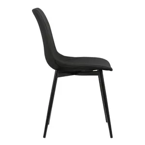 Bixler Contemporary Armless Upholstered Dining Chair with Black Metal Legs Black