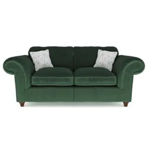 Windsor Bottle Green 3 Seater & 2 Seater Sofas - Brown Feet