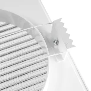 White Air Vent Grille/duct covers with Fly Screen / Anti-Insect Mesh,no screws visible-separate backplate (125mm round)