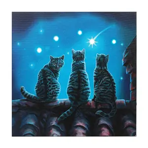 Lisa Parker Wish Upon A Star Light Up Canvas Plaque Blue (30cm x 30cm)