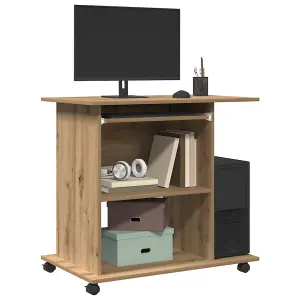 Berkfield Computer Desk Artisan Oak 80x50x75 cm Engineered Wood