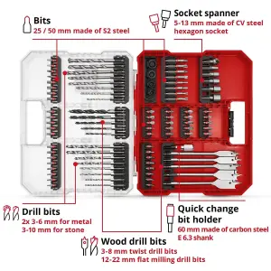 Einhell Universal Drill Driver Bit Set 95 Pieces With XL-CASE Box KWB Accessory