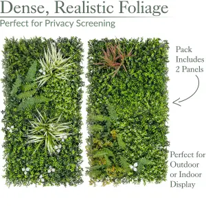 Artificial Plant Living Wall Panels Fence Covering Indoor Outdoor (Set of 4 1m x 1m)