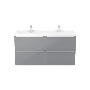 GoodHome Imandra Grey Wall-mounted Vanity unit & basin set - Includes Lana basin (W)1204mm