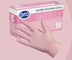 Pro Ultra Flex Pink Nitrile Gloves (100) Medium