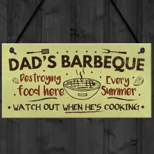 Red Ocean Dad's Barbeque Garden Shed Sign SummerHouse Hanging Plaque Fathers Day Gifts For Him