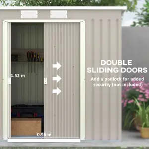 Outsunny 7 x 4ft Metal Garden Storage Shed w/ Double Door & Ventilation Grey