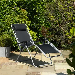 2x Reclining Sun Loungers with Head Rest