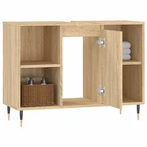 Berkfield Bathroom Cabinet Sonoma Oak 80x33x60 cm Engineered Wood