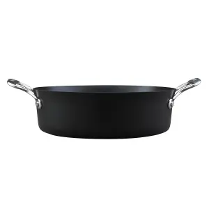 Circulon Style Black Round Steel Non-Stick Induction Saute Frying Pan 24cm