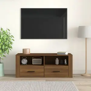 Berkfield TV Cabinet Brown Oak 100x35x40 cm Engineered Wood