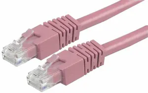 PRO SIGNAL - RJ45 Male to Male Cat6 UTP Ethernet Patch Lead, 0.2m Pink