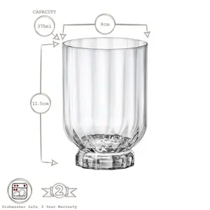 Florian Double Whisky Glasses (Set of 6) 375 oz.