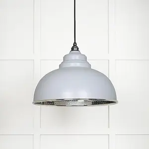 Hammered Nickel Harborne Pendant in Birch