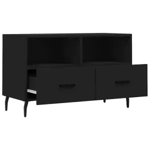 Berkfield TV Cabinet Black 80x36x50 cm Engineered Wood