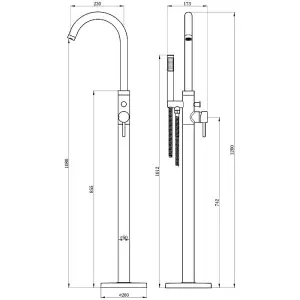 Dezine Pennar Floor Standing Bath Shower Mixer