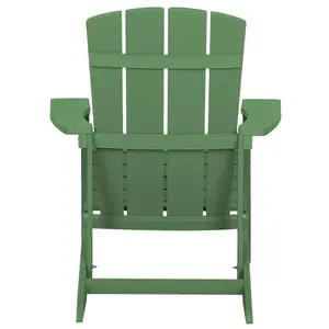 Garden Chair ADIRONDACK with Footstool Green