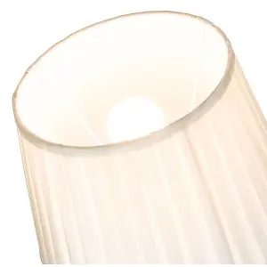 Traditional Classic Cream Faux Silk Pleated Inner Lined Lamp Shade - 10