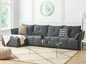 Corner Sofa TOMRA Dark Grey Fabric Right Hand