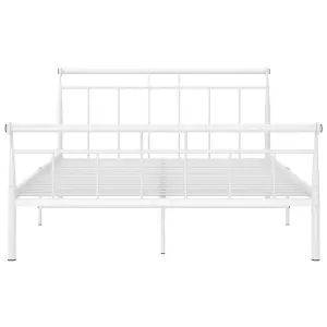 Berkfield Bed Frame White Metal 140x200 cm