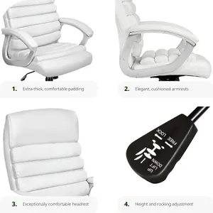 tectake Office chair Paul - desk chair computer chair - white