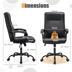 Costway Upholstered Executive Office Chair Ergonomic Computer Desk Chair Swivel Task Chair