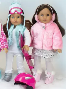 Sophia's by Teamson Kids Pink Fur Coat and Earmuff Headband Set for 18" Dolls